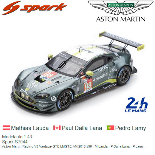 Modelauto 1:43 | Spark S7044 | Aston Martin Racing V8 Vantage GTE 