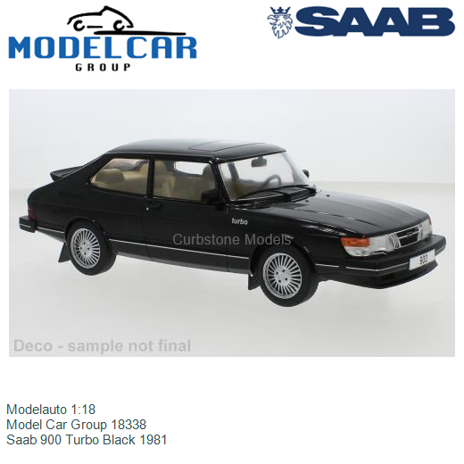 SAAB - 900 TURBO 1980 - BLACK /Cult Models 1/18 ミニカー-