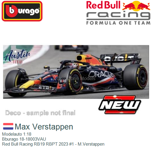 Burago Red Bull RB19 - 2023 - #1 M. Verstappen 1:18