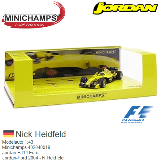 Modelauto 1:43 | Minichamps 402040018 | Jordan EJ14 Ford | Jordan 