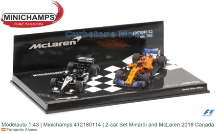 Modelauto 1:43 | Minichamps 412180114 | 2-car Set Minardi and McLaren 2018 Canada