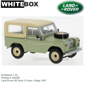 Modelauto 1:43 | Whitebox WB286 | Land Rover 88 Serie II Green / Beige 1961