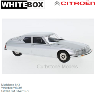 Modelauto 1:43 | Whitebox WB297 | Citro&euml;n SM Silver 1970