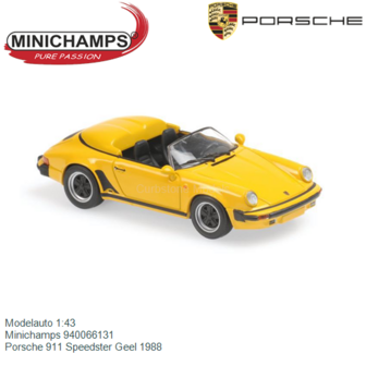 Modelauto 1:43 | Minichamps 940066131 | Porsche 911 Speedster Geel 1988