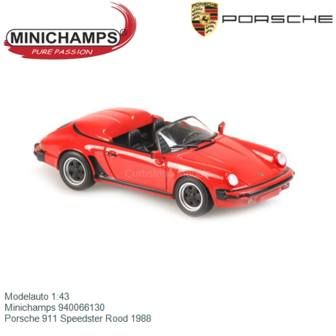 Modelauto 1:43 | Minichamps 940066130 | Porsche 911 Speedster Rood 1988