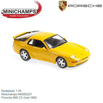 Modelauto 1:43 | Minichamps 940062321 | Porsche 968 CS Geel 1993