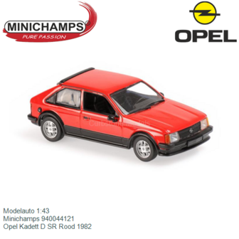 Modelauto 1:43 | Minichamps 940044121 | Opel Kadett D SR Rood 1982