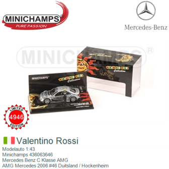 Modelauto 1:43 | Minichamps 436063646 | Mercedes Benz C Klasse AMG | AMG Mercedes 2006 #46 Duitsland / Hockenheim