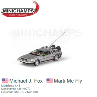 Modelauto 1:43 | Minichamps 436140070 | DeLorean DMC 12 Zilver 1985