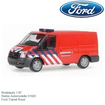 Modelauto 1:87 | Rietze Automodelle 51503 | Ford Transit Rood