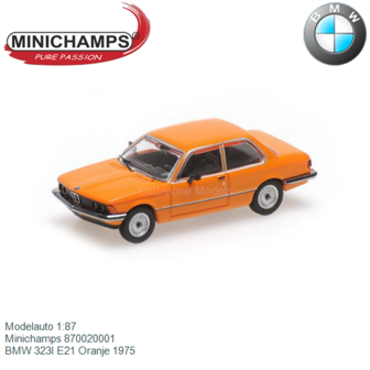 Modelauto 1:87 | Minichamps 870020001 | BMW 323I E21 Oranje 1975