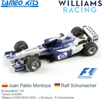 Bouwpakket 1:43 | Tameo SLK008 | Williams FW25 BMW 2003 - J.Montoya - R.Schumacher