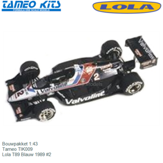 Bouwpakket 1:43 | Tameo TIK009 | Lola T89 Blauw 1989 #2