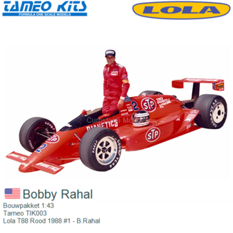 Bouwpakket 1:43 | Tameo TIK003 | Lola T88 Rood 1988 #1 - B.Rahal