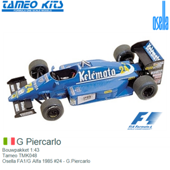 Bouwpakket 1:43 | Tameo TMK048 | Osella FA1/G Alfa 1985 #24 - G.Piercarlo