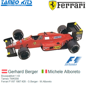 Bouwpakket 1:43 | Tameo TMK056 | Ferrari F1/87 1987 #28 - G.Berger - M.Alboreto