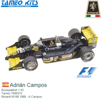 Bouwpakket 1:43 | Tameo TMK072 | Minardi M188 1988 - A.Campos