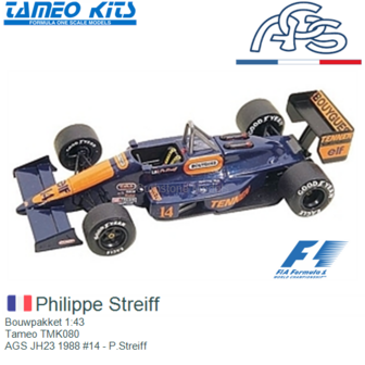 Bouwpakket 1:43 | Tameo TMK080 | AGS JH23 1988 #14 - P.Streiff