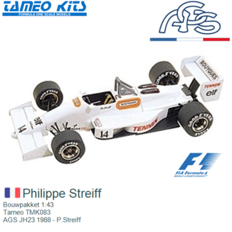 Bouwpakket 1:43 | Tameo TMK083 | AGS JH23 1988 - P.Streiff