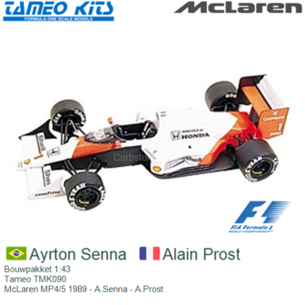 Bouwpakket 1:43 | Tameo TMK090 | McLaren MP4/5 1989 - A.Senna - A.Prost