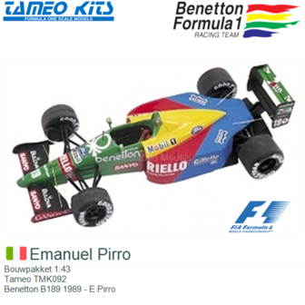 Bouwpakket 1:43 | Tameo TMK092 | Benetton B189 1989 - E.Pirro