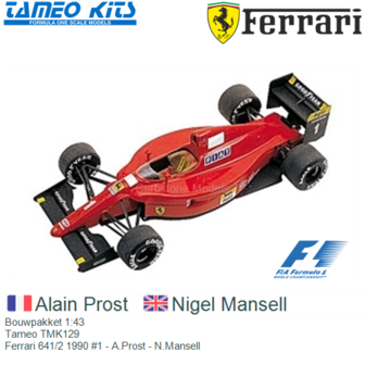 Bouwpakket 1:43 | Tameo TMK129 | Ferrari 641/2 1990 #1 - A.Prost - N.Mansell