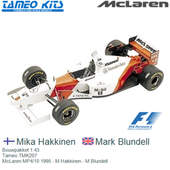 Bouwpakket 1:43 | Tameo TMK207 | McLaren MP4/10 1995 - M.Hakkinen - M.Blundell