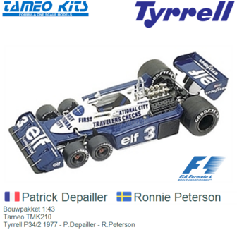 Bouwpakket 1:43 | Tameo TMK210 | Tyrrell P34/2 1977 - P.Depailler - R.Peterson