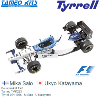 Bouwpakket 1:43 | Tameo TMK223 | Tyrrell 024 1996 - M.Salo - U.Katayama