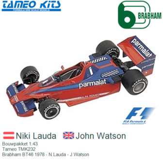 Bouwpakket 1:43 | Tameo TMK232 | Brabham BT46 1978 - N.Lauda - J.Watson