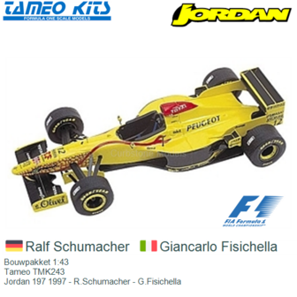 Bouwpakket 1:43 | Tameo TMK243 | Jordan 197 1997 - R.Schumacher - G.Fisichella