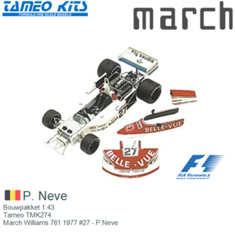 Bouwpakket 1:43 | Tameo TMK274 | March Williams 761 1977 #27 - P.Neve