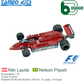 Bouwpakket 1:43 | Tameo SLK031 | Brabham BT48 Alfa Romeo 1979 #5 - N.Lauda - N.Piquet