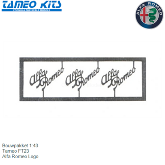 Bouwpakket 1:43 | Tameo FT23 | Alfa Romeo Logo