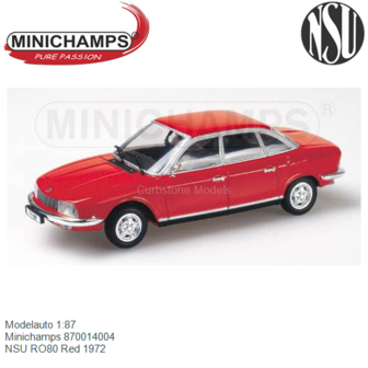 Modelauto 1:87 | Minichamps 870014004 | NSU RO80 Red 1972