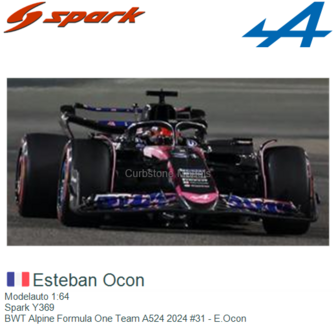 Modelauto 1:64 | Spark Y369 | BWT Alpine Formula One Team A524 2024 #31 - E.Ocon