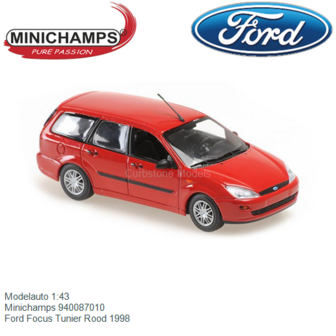 Modelauto 1:43 | Minichamps 940087010 | Ford Focus Tunier Rood 1998