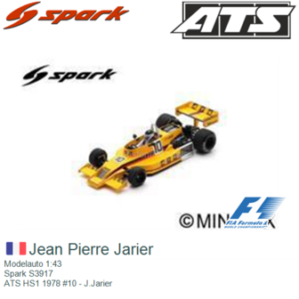 Modelauto 1:43 | Spark S3917 | ATS HS1 1978 #10 - J.Jarier