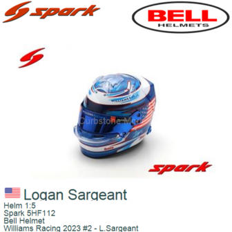 Helm 1:5 | Spark 5HF112 | Bell Helmet | Williams Racing 2023 #2 - L.Sargeant