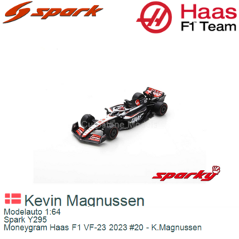 Modelauto 1:64 | Spark Y295 | Moneygram Haas F1 VF-23 2023 #20 - K.Magnussen