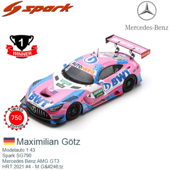 Modelauto 1:43 | Spark SG790 | Mercedes Benz AMG GT3 | HRT 2021 #4 - M.G&amp;#246;tz