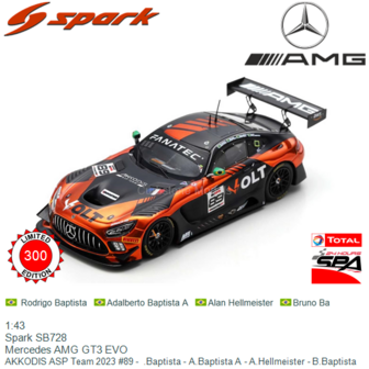 1:43 | Spark SB728 | Mercedes AMG GT3 EVO | AKKODIS ASP Team 2023 #89 -  .Baptista - A.Baptista A - A.Hellmeister - B.Baptista