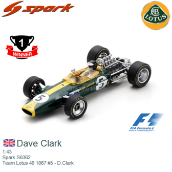 1:43 | Spark S6362 | Team Lotus 49 1867 #5 - D.Clark