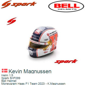 Helm 1:5 | Spark 5HF099 | Bell Helmet | Moneygram Haas F1 Team 2023 - K.Magnussen