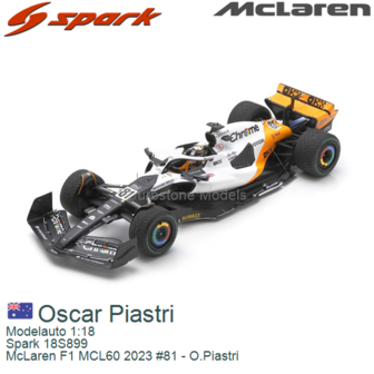 Modelauto 1:18 | Spark 18S899 | McLaren F1 MCL60 2023 #81 - O.Piastri
