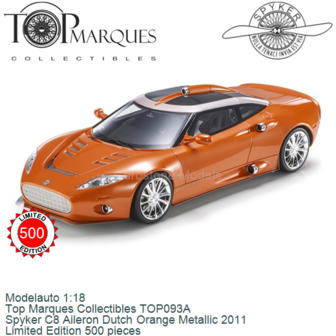 Modelauto 1:18 | Top Marques Collectibles TOP093A | Spyker C8 Aileron Dutch Orange Metallic 2011