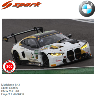 Modelauto 1:43 | Spark SG986 | BMW M4 GT3 | Project 1 2023 #56