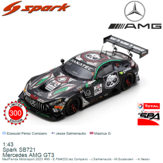 1:43 | Spark SB721 | Mercedes AMG GT3 | MadPanda Motorsport 2023 #90 - E.P&amp;#233;rez Companc - J.Salmenautio - M.Gustavsen  