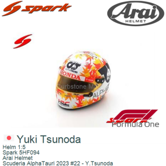 Helm 1:5 | Spark 5HF094 | Arai Helmet | Scuderia AlphaTauri 2023 #22 - Y.Tsunoda