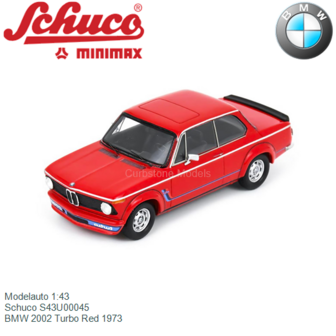 Modelauto 1:43 | Schuco S43U00045 | BMW 2002 Turbo Red 1973